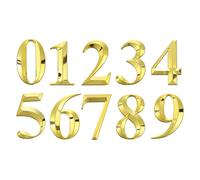 sourcing map 10 números de casa para exteriores, 5 pulgadas, 0-9, autoadhesivos, para buzón, número de puerta, apartamento, oficina, hotel, señales, color dorado