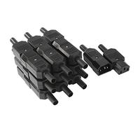 sourcing map 10 Pares CA 250V 10A IEC320 C14 C13 3 Clavijas Enchufe Macho Hembra Conector Adaptador Montaje en Panel Recableable