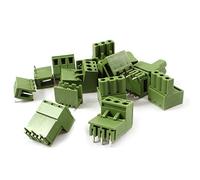 sourcing map 10 Pares de Bloques de terminales de Tornillo 3P con espaciado de 5,08 mm, Verde