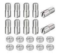 sourcing map 10 pasadores cilíndricos ranurados, M10 x 25 mm, acero inoxidable 304, rosca externa, tornillo ranurado con tuerca para instalación de muebles de armario (GB878)
