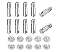 sourcing map 10 pasadores cilíndricos ranurados, M3 x 10 mm, acero inoxidable 304, rosca externa, tornillo ranurado con tuerca para instalación de muebles de gabinete (GB878)