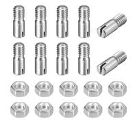 sourcing map 10 pasadores cilíndricos ranurados, M3 x 8 mm, acero inoxidable 304, rosca externa, tornillo ranurado con tuerca para instalación de muebles de gabinete (GB878)