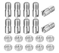 sourcing map 10 pasadores cilíndricos ranurados, M6 x 12 mm, acero inoxidable 304, rosca externa, tornillo ranurado con tuerca para instalación de muebles de gabinete (GB878)