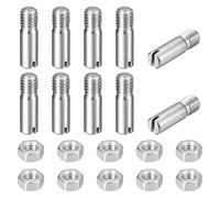 sourcing map 10 pasadores cilíndricos ranurados, M6 x 20 mm, acero inoxidable 304, rosca externa, tornillo ranurado con tuerca para instalación de muebles de gabinete (GB878)