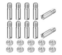 sourcing map 10 pasadores cilíndricos ranurados, M6 x 22 mm, acero inoxidable 304, rosca externa, tornillo ranurado con tuerca para instalación de muebles de gabinete (GB878)