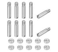 sourcing map 10 pasadores cilíndricos ranurados, M6 x 30 mm, acero inoxidable 304, rosca externa, tornillo ranurado con tuerca para instalación de muebles de armario (GB878)