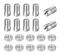 sourcing map 10 pasadores cilíndricos ranurados, M8 x 12 mm, acero inoxidable 304, rosca externa, tornillo ranurado con tuerca para instalación de muebles de gabinete (GB878)