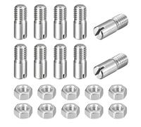 sourcing map 10 pasadores cilíndricos ranurados, M8 x 20 mm, acero inoxidable 304, rosca externa, tornillo ranurado con tuerca para instalación de muebles de gabinete (GB878)