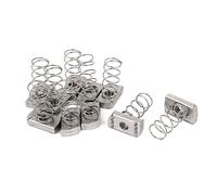 sourcing map 10 PC M10 304 Acero Inoxidable Muelle largo tuercas de canal para canales Línea b