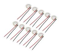 sourcing map 10 Pcs Discos Piezo 20mm Pastilla acústica de Transductor de Precableado Activador Batería Guitarra
