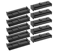 sourcing map 10 Pcs Negro Dual Hila 30 Pines Enchufe de IDC Conector Hembra Cabeza 2,54mm