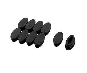sourcing map 10 Pcs Patas de Silla de Mesa 20x39mm Negro Plástico | Tapas de Inserción de Tubo Ovalado, 10 Piezas