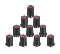 sourcing map 10 perillas de 6 mm para agujero de eje, amplificador de guitarra, control de potenciómetro rojo para control de tono de volumen, piezas de bajo de guitarra, cromadas