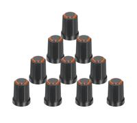 sourcing map 10 perillas de 6 mm para agujero de eje, amplificador de guitarra, control de potenciómetro naranja para control de tono de volumen, piezas de bajo de guitarra, cromadas