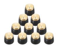 sourcing map 10 perillas de ajuste a presión para potenciómetro de 6 mm de diámetro, perilla de control negro-dorado para control de tono de volumen, piezas de bajo de guitarra, cromadas