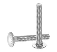 sourcing map 10 pernos de carro, M8 x 60 mm, acero inoxidable 18-8 (304), cabeza redonda, cuello cuadrado, tornillo para accesorios de fijación, color plateado