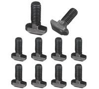 sourcing map 10 pernos M8 x 20 mm con ranura en T, pernos de cabeza de martillo de acero al carbono, tornillo deslizante con tuercas hexagonales M8 para perfil de aluminio de la serie 40 estándar