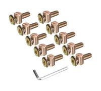 sourcing map 10 pernos para marco de cama, tornillos de cabeza hexagonal M8 x 25 mm, tornillos con tuercas de barril kit de repuesto y llave hexagonal M5 para muebles, camas, sillas