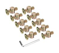 sourcing map 10 pernos para marco de cama, tornillos de cabeza hexagonal M8 x 30 mm, tornillos con tuercas de barril kit de repuesto y llave hexagonal M5 para muebles, camas, sillas