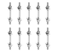 sourcing map 10 pernos roscados de acero inoxidable 304 M4 x 60 mm con tuercas, arandelas planas cuadradas y arandelas de resorte para mantenimiento de la casa, tono plateado