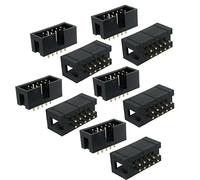 sourcing map 10 Piezas 2 x 5 Pin 2,54 mm Doble Hila de Paso IDC Pin Conectores de Placa de Pruebas