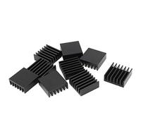 sourcing map 10 Piezas Aluminio Negro Radiador Disipador de Calor disipador de Calor 14mm x 14mm x 6mm
