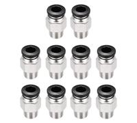 sourcing map 10 piezas de accesorios neumáticos, PC6-M10 Empuje para conectar accesorios de tubo neumático, ajuste recto para impresora 3D, tubos de 4 x 6 mm, color negro