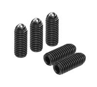 sourcing map 10 piezas de émbolo de bola de rosca de tornillo M8 x 20 mm, acero de alto carbono, hexagonal, bola de émbolo de resorte para herramientas neumáticas de lubricación, color negro
