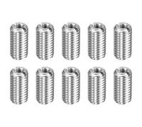 sourcing map 10 piezas de insertos de reparación de roscas M10 x 1,5 macho a M5 x 0,8 rosca hembra de 20 mm de largo, tuercas reductoras de acero inoxidable métricas autorroscantes, reductor roscado