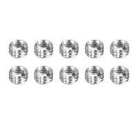 sourcing map 10 piezas de insertos de reparación de roscas M6 x 1 macho a M4 x 0,7 rosca hembra de 4 mm de largo, tuercas reductoras de acero inoxidable métricas autorroscantes, reductor roscado