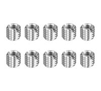 sourcing map 10 piezas de insertos de reparación de roscas M8 x 1.25 macho a M5 x 0.8 rosca hembra de 7 mm de largo, tuercas reductoras de acero inoxidable métricas autorroscantes, reductor roscado