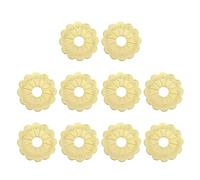 sourcing map 10 piezas de placa trasera de latón con forma de hoja de loto de 0.94 pulgadas, junta de decoración clásica de muebles para armarios, cajones, puertas de armario (latón)