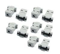 sourcing map 10 Piezas de plástico Macho a Hembra Conector DB9 RS232 Capucha de Tornillo Carcasa de w