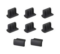 sourcing map 10 piezas de silicona Mini USB tapa Puerto Cubierta Anti Polvo Protector 7 mm x 2 mm Negro