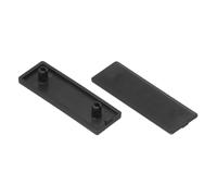 sourcing map 10 Piezas de Tapa de Extremo de Extrusión de Aluminio Rectangular de Plástico Estándar, Negro, 60X20mm, para Carros, Estanterías de Acuario y Almacenamiento