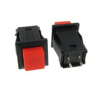 sourcing map 10 piezas Interruptor pulsador rojo cuadrado enclavamiento N/O SPST AC 125V/3A 250V/1A