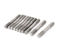 sourcing map 10 Piezas M10x70mm Doble Extremo Rosca 304 Inoxidable Acero | Apretado Ajustable Empuje Varilla Perno
