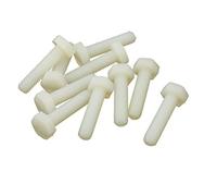 sourcing map 10 Piezas M6 X 25mm Hexagonal Cabeza de Nylon Tornillo | de Rosca