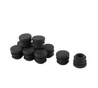 sourcing map 10 Piezas Negro 16mm Dia Plástico Redondo Ciego Tapón Tubería Tubo Inserción