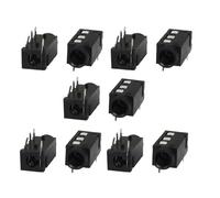 sourcing map 10 Piezas Negro 4 Pin 3,5 mm Conector de Toma Jack estéreo de Soporte de PCB