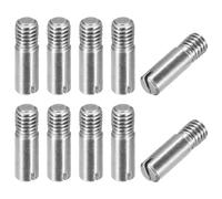 sourcing map 10 Piezas Pasador Cilíndrico Ranurado M6 x 20mm de Acero Inoxidable 304, Pasador de Localización de Rosca Externa, Pasador Roscado para Muebles y Armarios