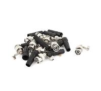 sourcing map 10 Piezas Recto BNC Macho Conector Conector Adaptador con Plástico Funda Cubierta
