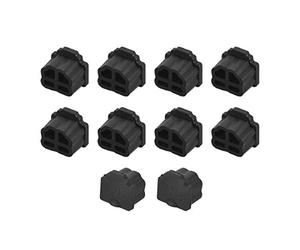 sourcing map 10 Piezas RJ11 Silicona Protector Teléfono Modular Puerto Anti Polvo Tapa Cubierta 9.5mmx7.5mm Negro