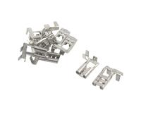 sourcing map 10 Piezas Tono Plateado Tono de Pala Macho para Cables terminales 6,3 mm Conectores cableado