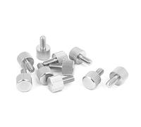 sourcingmap Tornillo cabeza de pulgar Piezas de ordenador caso acero inoxidable plana cabeza moleteada M4 x 8mm 10 piezas