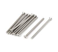 sourcing map 10 Piezas Tornillo hexagonal de cabeza avellanada M4 x 70 mm