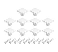sourcing map 10 pomos cuadrados para armario, pomo cuadrado para armario de cocina de 1,2 pulgadas, aleación de aluminio sólido, tirador de cajón con asas para armarios de cocina, dormitorio, cómoda