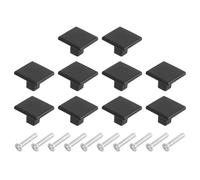 sourcing map 10 pomos cuadrados para gabinete, 1.2 pulgadas, cuadrados, de aleación de aluminio, tiradores de cajón sólidos para armarios de cocina, dormitorio, tocador, armario, color negro