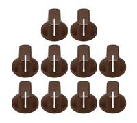 sourcing map 10 pomos de pedal de efecto de guitarra marrón, inserto de plástico de 9/16 pulgadas, pomos de guitarra eléctrica para amplificador, control de volumen de bajo