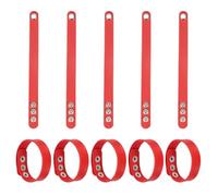 sourcing map 10 pulseras de cuero liso, pulseras de cuero ajustables en blanco, pulseras de manualidades para hombres y mujeres, fabricación de joyas, color rojo, Cuero